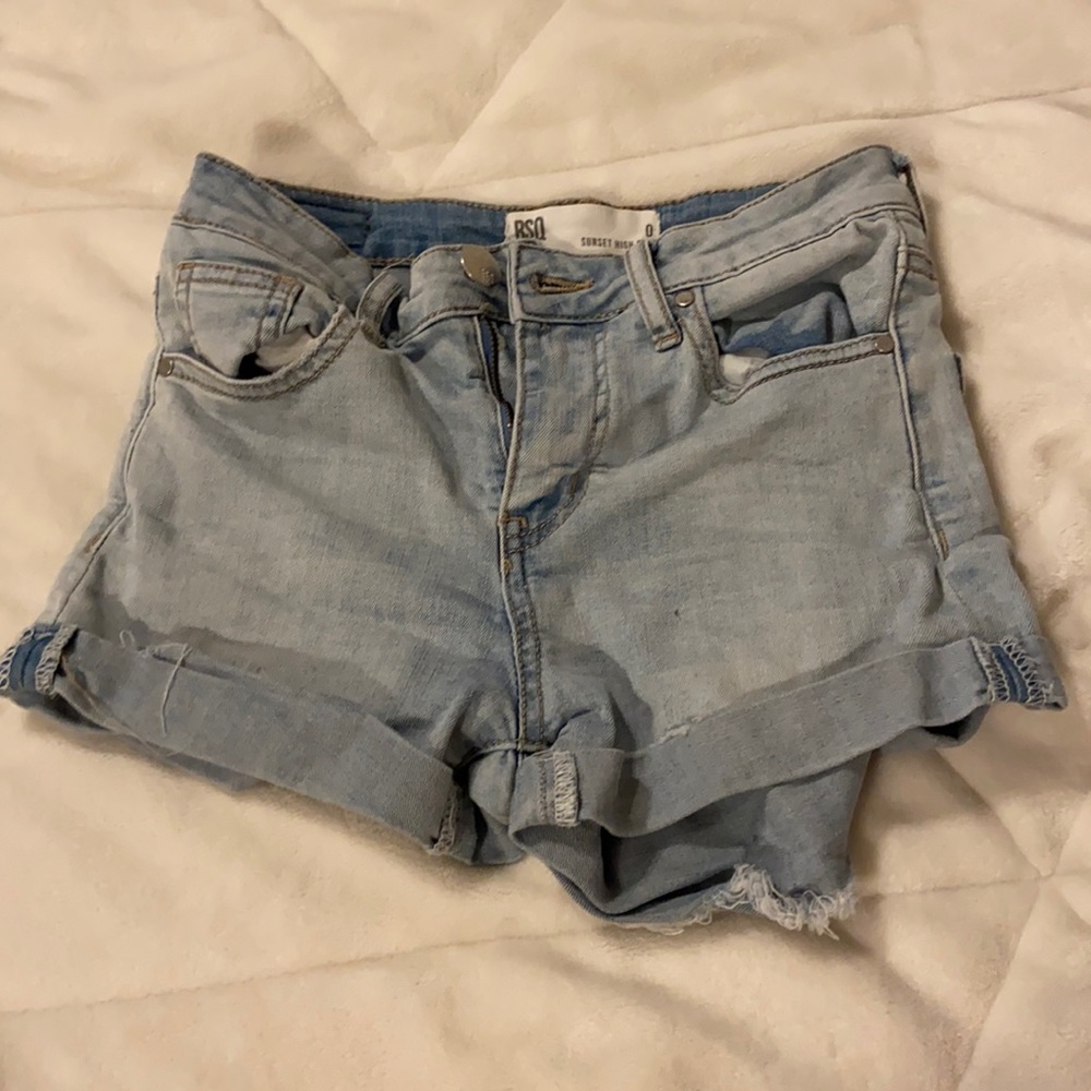rsq size 0 blue jean shorts